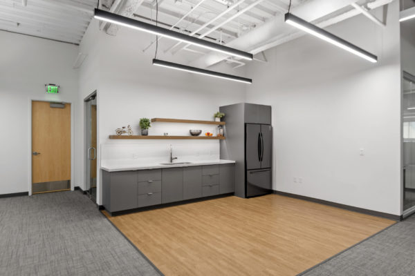 Kitchenette with open shelving | Utah Commercial Real Estate